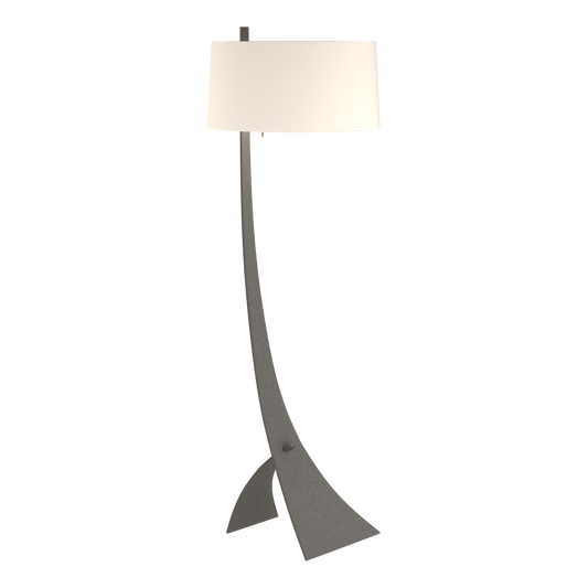 Stasis Floor Lamp - Natural Iron - Flax Shade by Hubbardton Forge