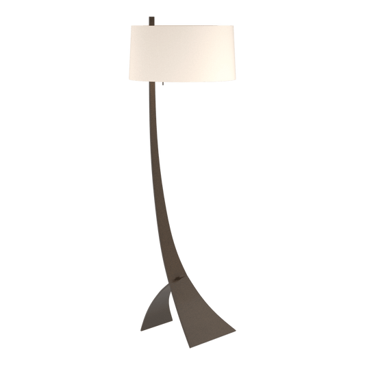 Stasis Floor Lamp - Oil Rubbed Bronze - Flax Shade by Hubbardton Forge