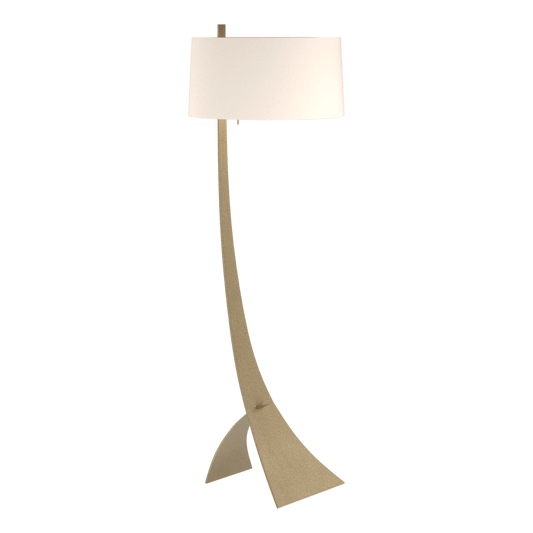 Stasis Floor Lamp - Soft Gold - Flax Shade by Hubbardton Forge