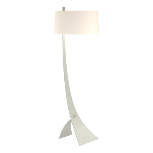 Stasis Floor Lamp - Vintage Platinum - Flax Shade by Hubbardton Forge