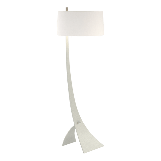 Stasis Floor Lamp - Vintage Platinum - Natural Anna Shade by Hubbardton Forge