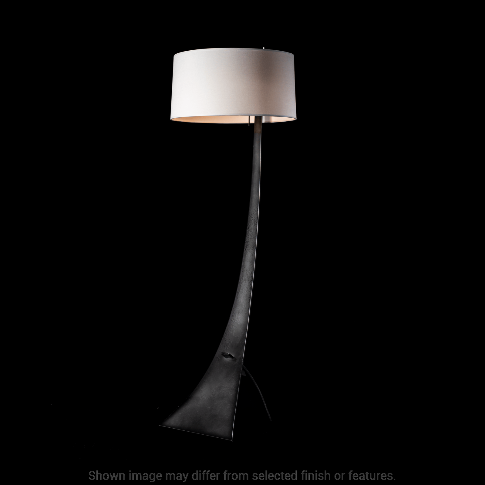 Stasis Floor Lamp - White - Natural Anna Shade by Hubbardton Forge
