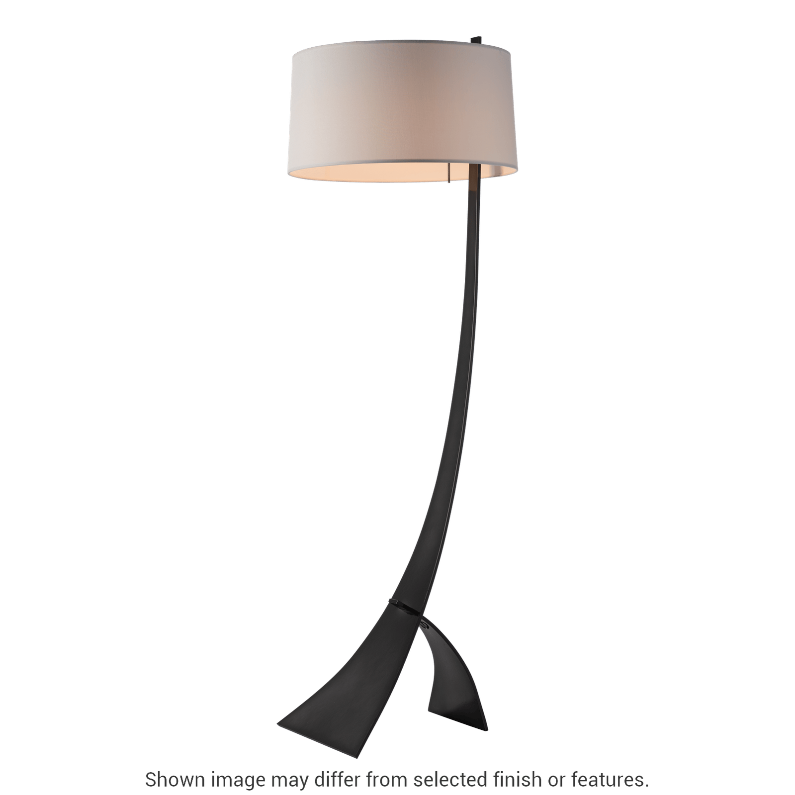 Stasis Floor Lamp - White - Natural Anna Shade by Hubbardton Forge