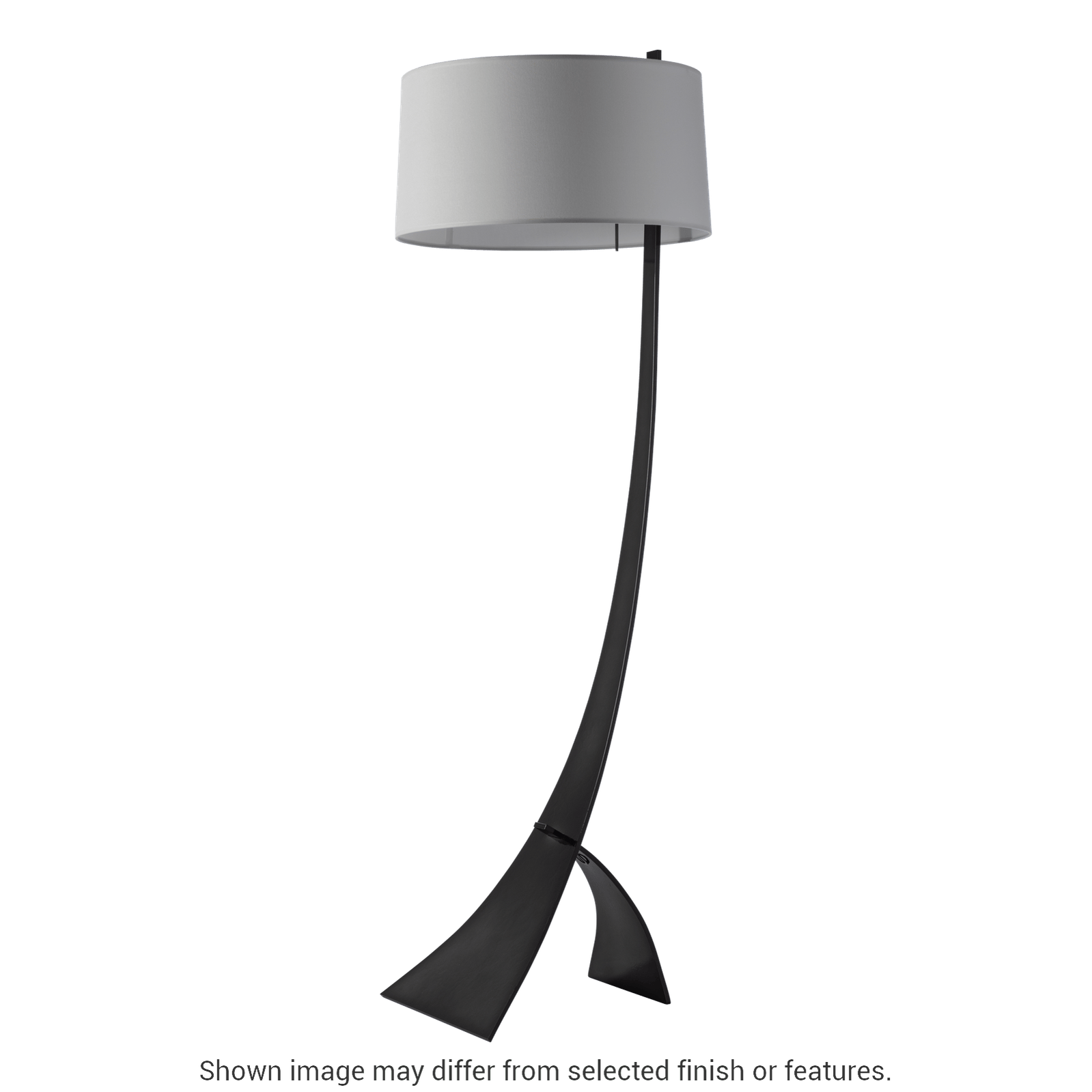 Stasis Floor Lamp - White - Natural Anna Shade by Hubbardton Forge