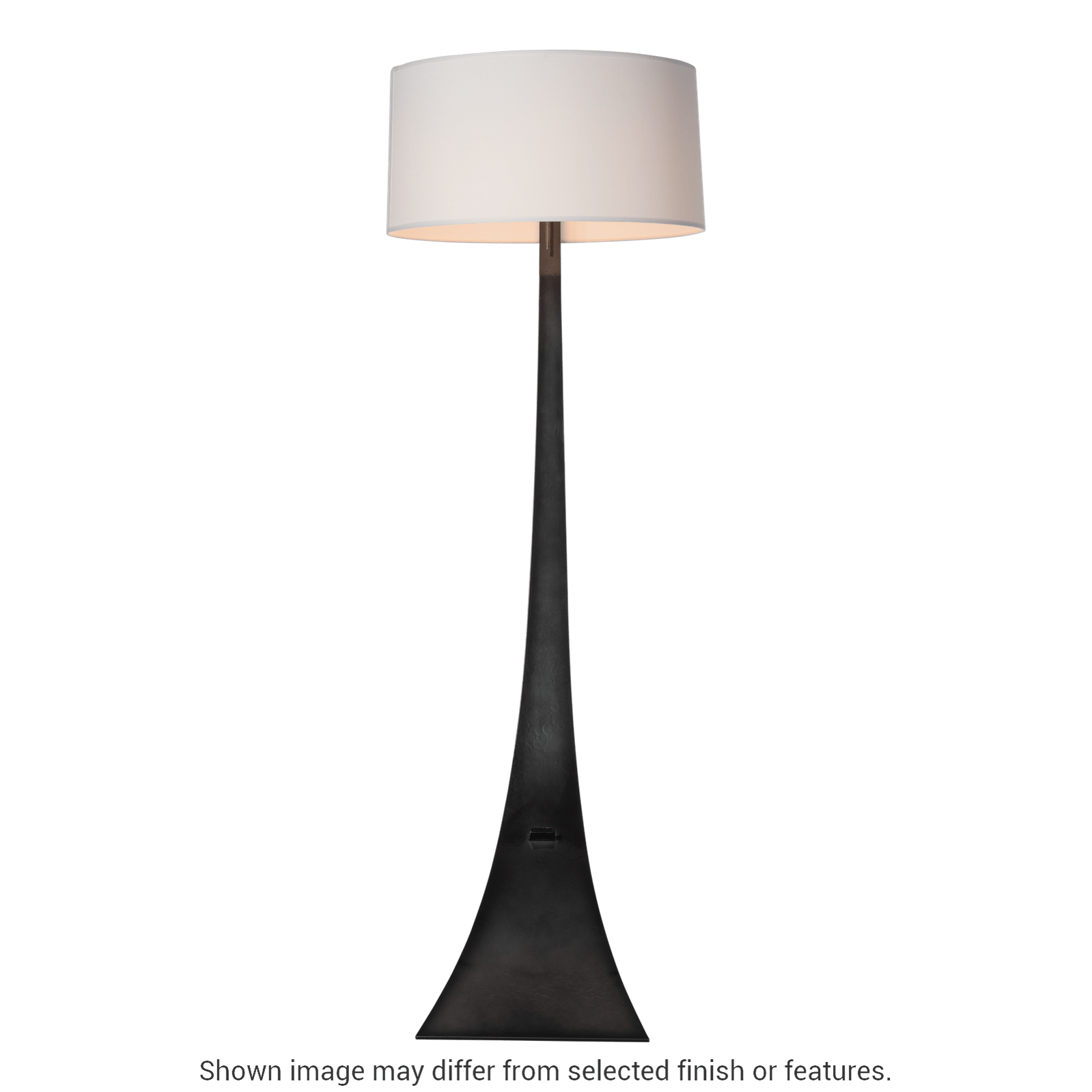 Stasis Floor Lamp - White - Natural Anna Shade by Hubbardton Forge