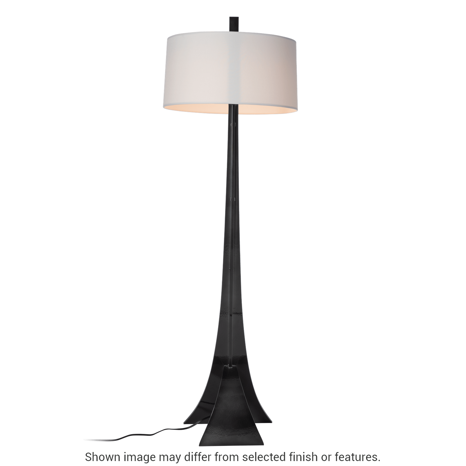 Stasis Floor Lamp - White - Natural Anna Shade by Hubbardton Forge