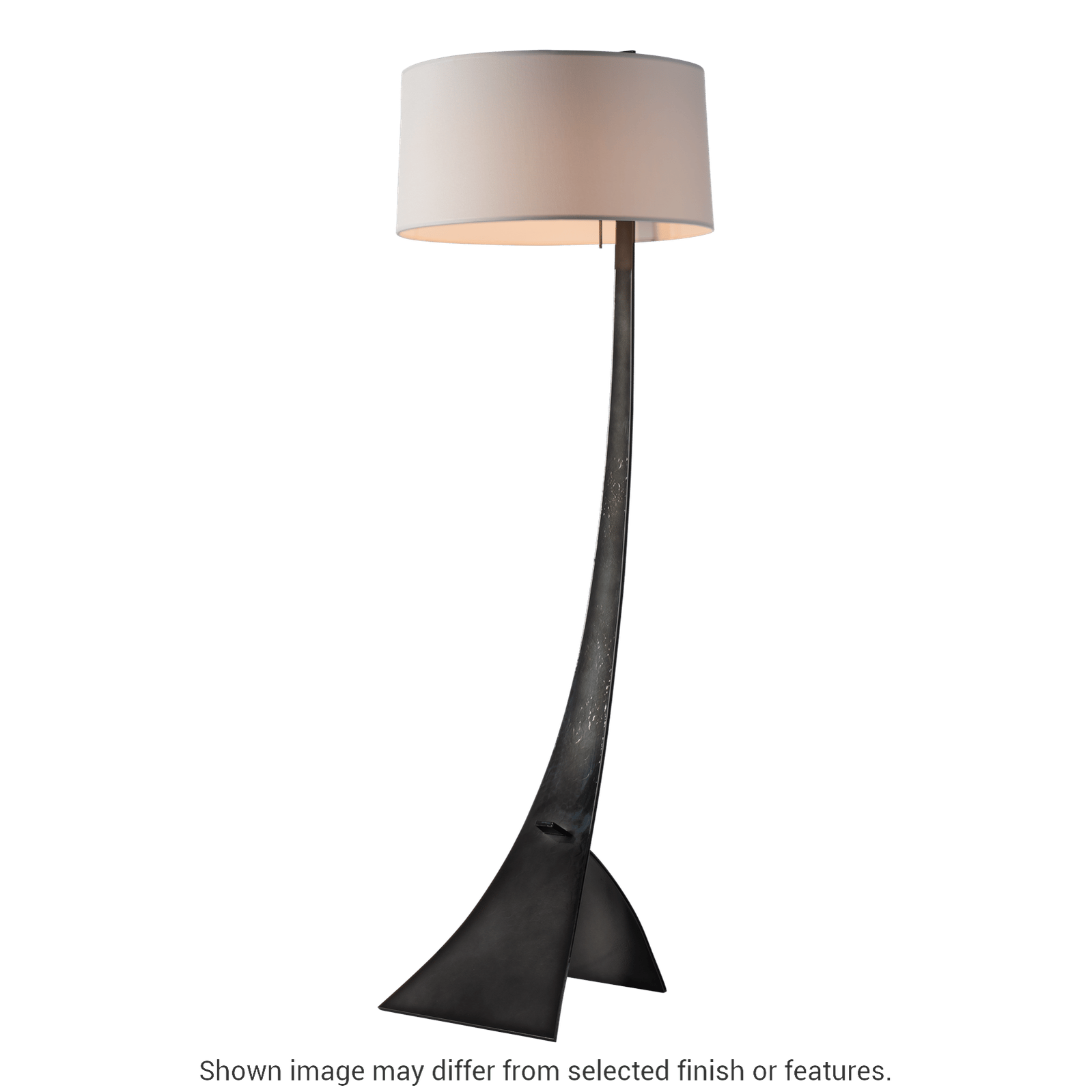 Stasis Floor Lamp - White - Natural Anna Shade by Hubbardton Forge