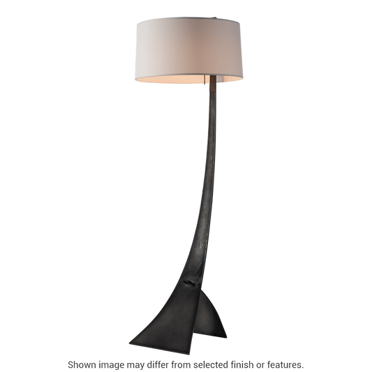 Stasis Floor Lamp - White - Natural Anna Shade by Hubbardton Forge