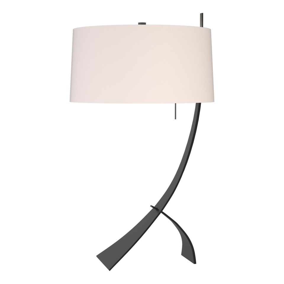 Stasis Table Lamp - Black - Flax Shade by Hubbardton Forge