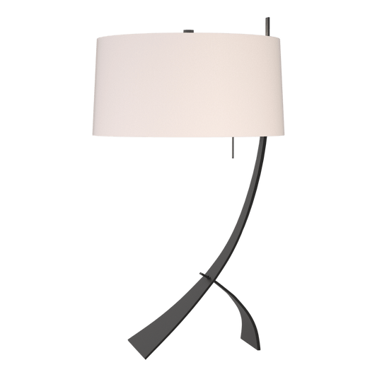 Stasis Table Lamp - Black - Flax Shade by Hubbardton Forge