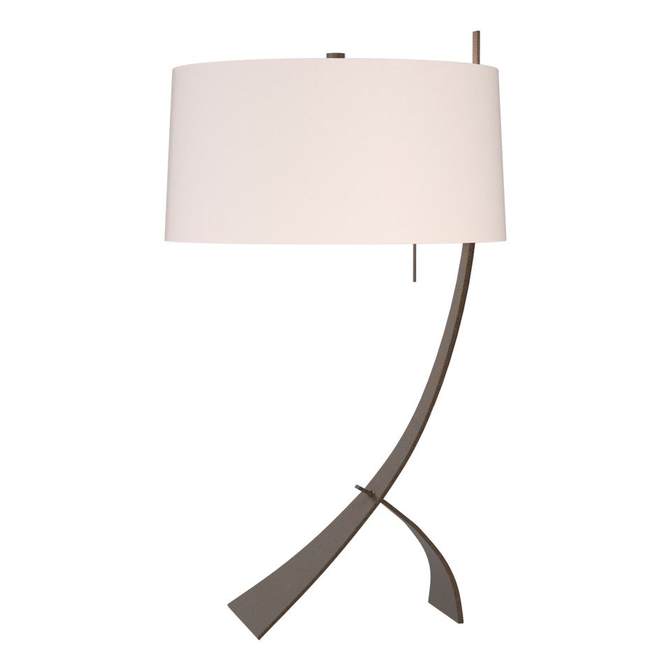 Stasis Table Lamp - Bronze - Flax Shade by Hubbardton Forge