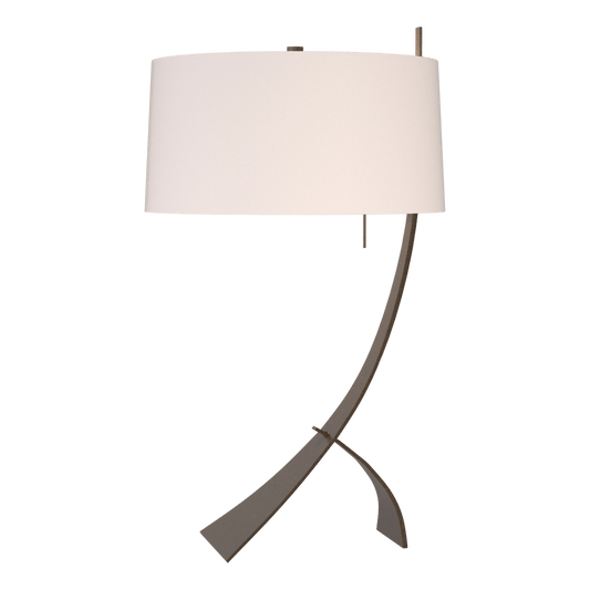 Stasis Table Lamp - Bronze - Flax Shade by Hubbardton Forge