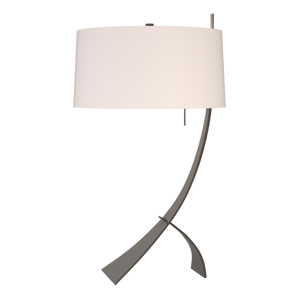 Stasis Table Lamp - Dark Smoke - Flax Shade by Hubbardton Forge