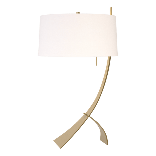 Stasis Table Lamp - Modern Brass - Natural Anna Shade by Hubbardton Forge