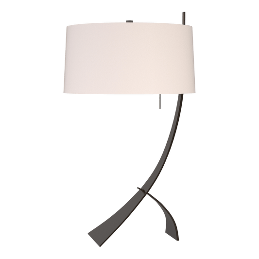 Stasis Table Lamp - Oil Rubbed Bronze - Flax Shade by Hubbardton Forge