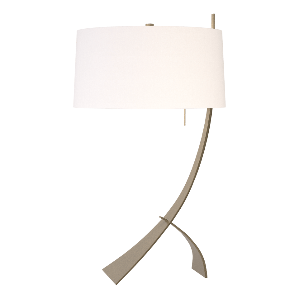 Stasis Table Lamp - Soft Gold - Natural Anna Shade by Hubbardton Forge