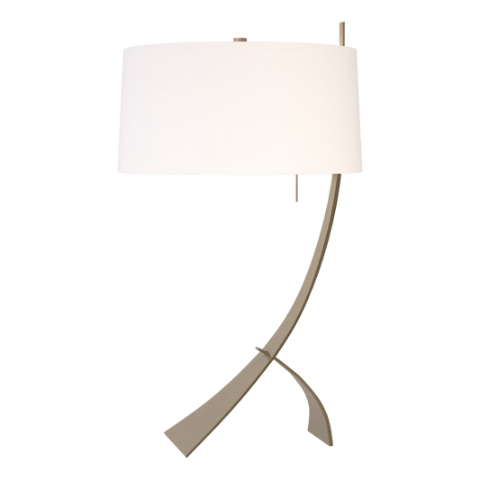 Stasis Table Lamp - Soft Gold - Natural Anna Shade by Hubbardton Forge