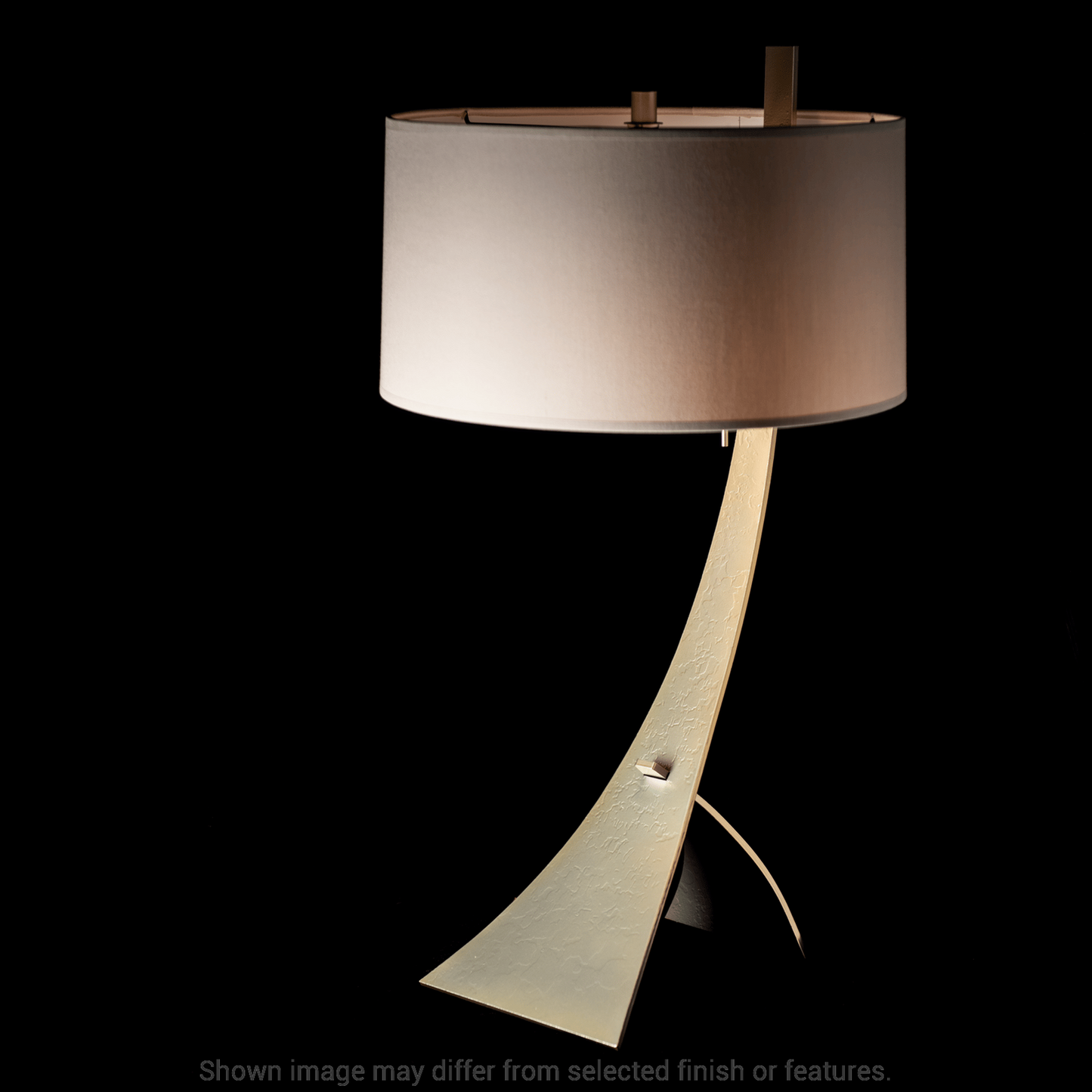 Stasis Table Lamp - White - Natural Anna Shade by Hubbardton Forge