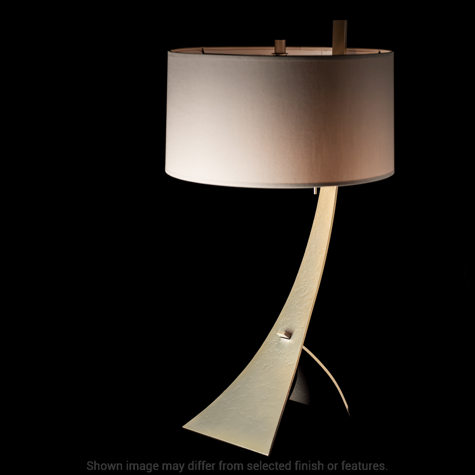 Stasis Table Lamp - White - Natural Anna Shade by Hubbardton Forge