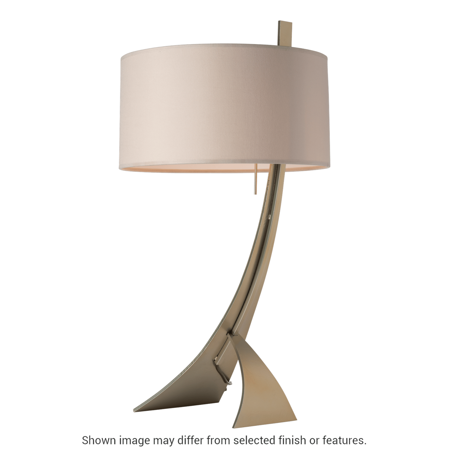 Stasis Table Lamp - White - Natural Anna Shade by Hubbardton Forge