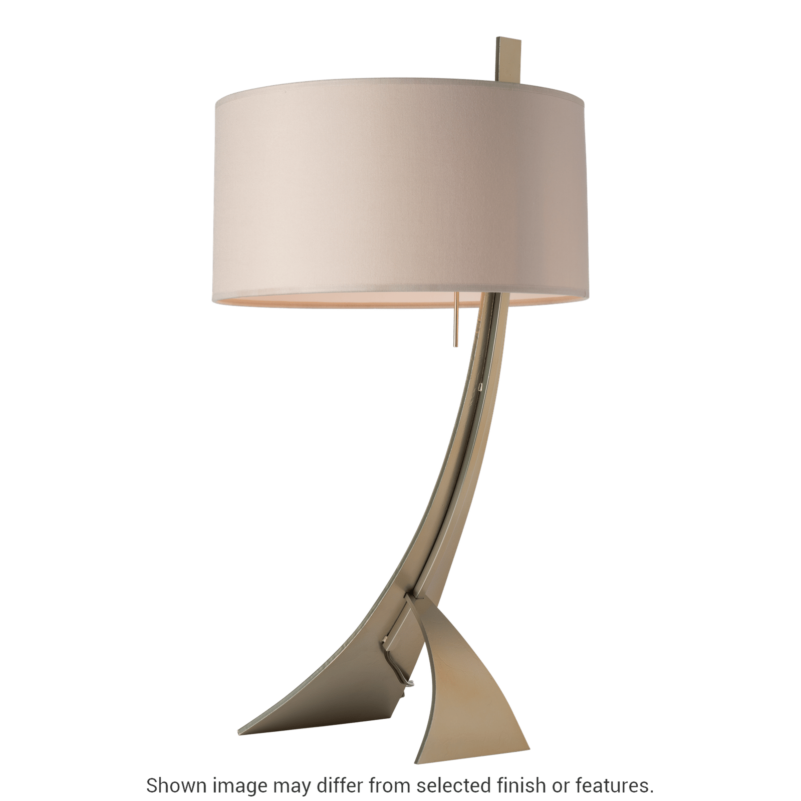 Stasis Table Lamp - White - Natural Anna Shade by Hubbardton Forge