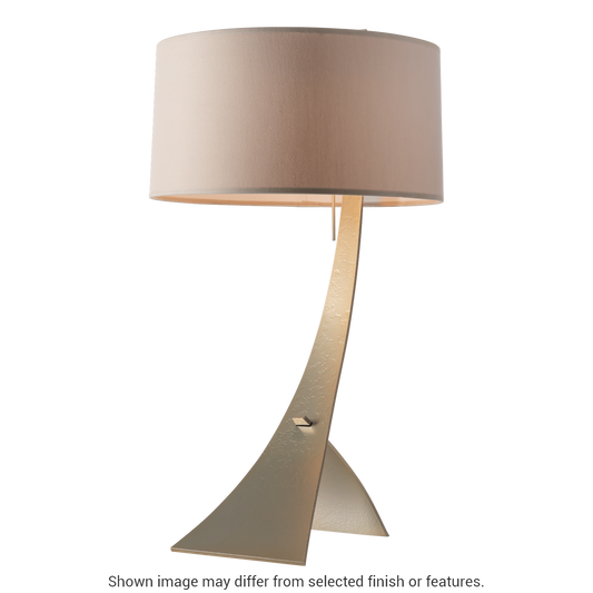 Stasis Table Lamp - White - Natural Anna Shade by Hubbardton Forge