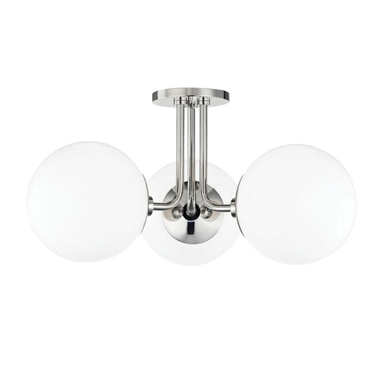 Stella 3-Light Semi-Flush Ceiling Light - Polished Nickel by Mitzi