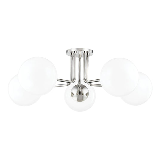 Stella 5-Light Semi-Flush Ceiling Light - Polished Nickel by Mitzi