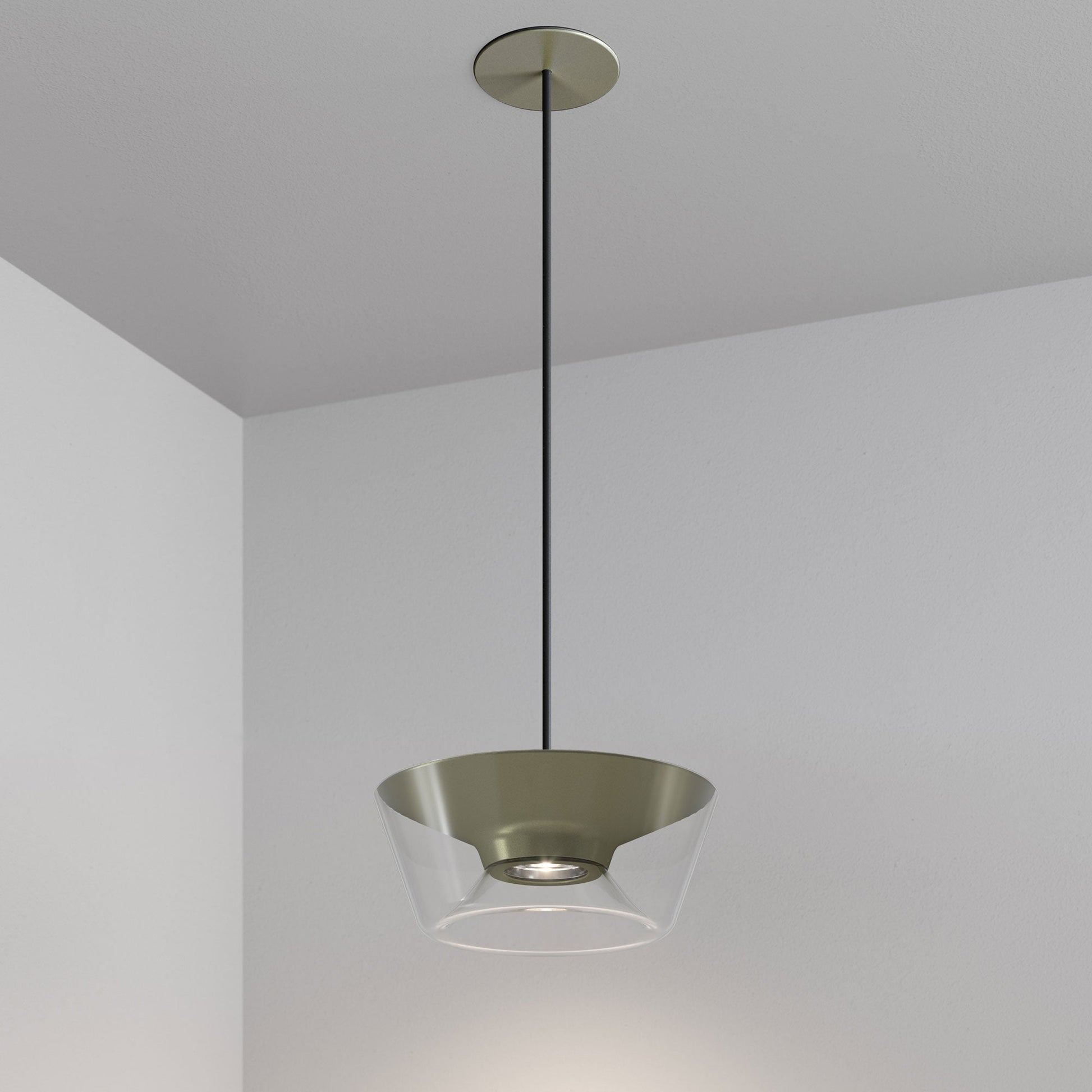 Stellr Recessed Pendant - Cashmere Gold - 3000K - Black Cable by Lucifer Lighting