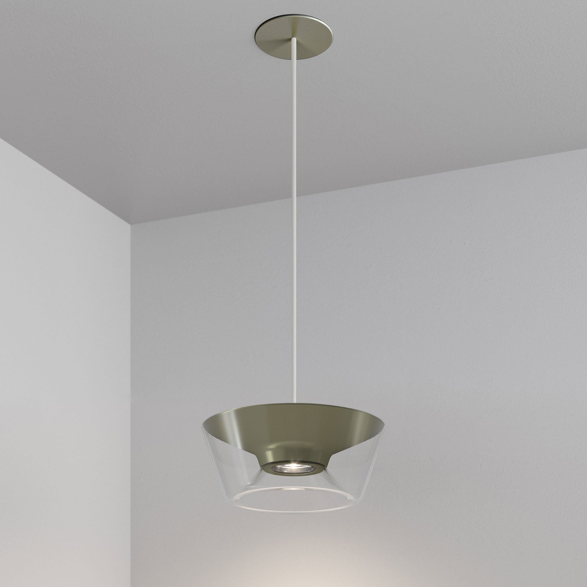 Stellr Recessed Pendant - Cashmere Gold - 3000K - White Cable by Lucifer Lighting