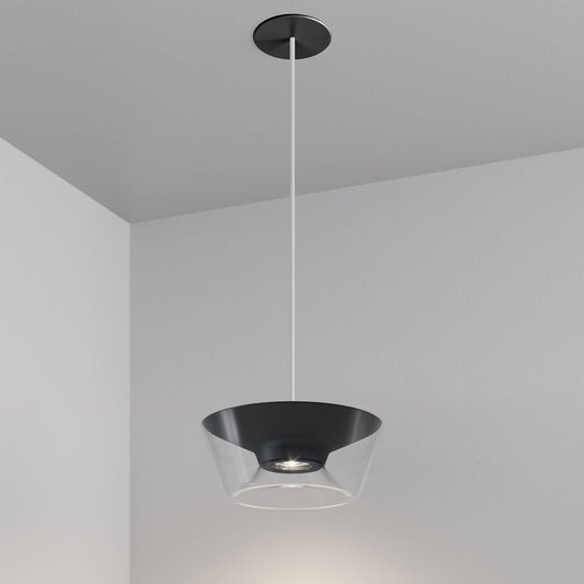 Stellr Recessed Pendant - Matte Black - 2700K - White Cable by Lucifer Lighting