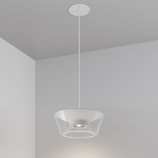 Stellr Recessed Pendant - Matte White - 3000K - White Cable by Lucifer Lighting