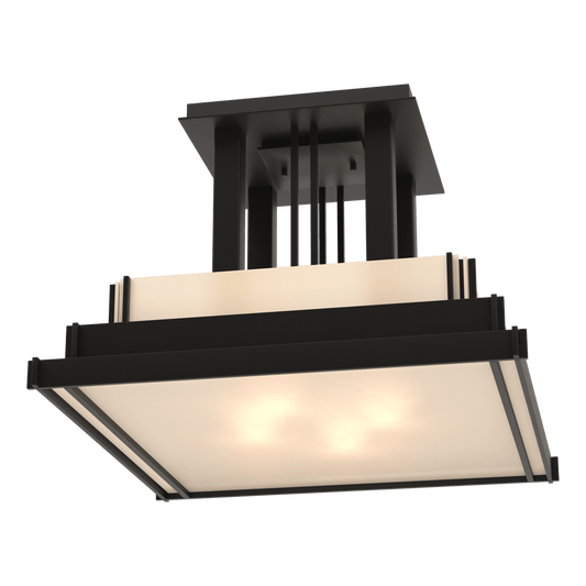 Steppe Large Semi-Flush - Black - Ivory Art Glass by Hubbardton Forge