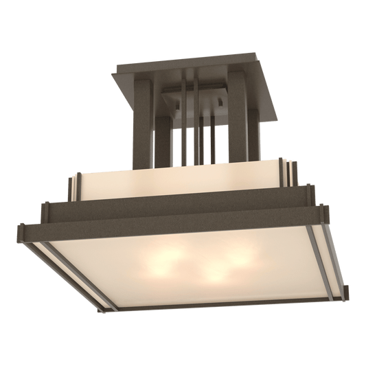 Steppe Large Semi-Flush - Dark Smoke - Ivory Art Glass by Hubbardton Forge