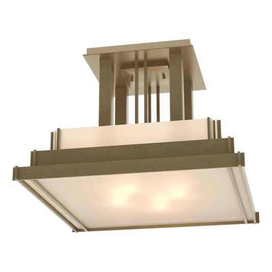 Steppe Large Semi-Flush - Soft Gold - Ivory Art Glass by Hubbardton Forge