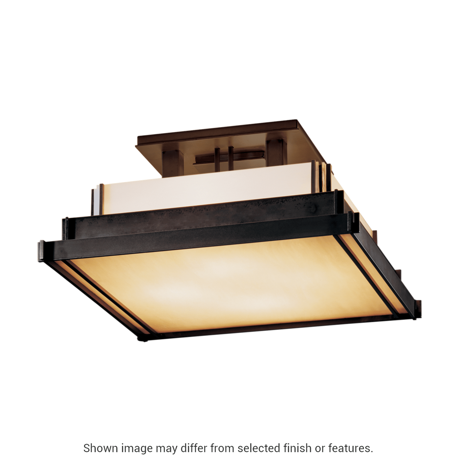 Steppe Small Semi-Flush - White - White Art Glass by Hubbardton Forge