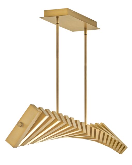 Stitch Medium Adjustable LED Linear - Lacquered Brass by Fredrick Ramond