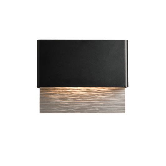 Stratum Dark Sky Friendly LED Outdoor Sconce - Coastal Black - Coastal Burnished Steel Accent by Hubbardton Forge