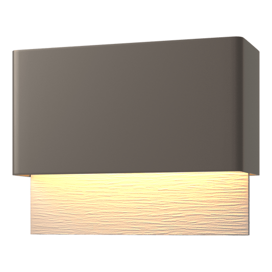 Stratum Dark Sky Friendly LED Outdoor Sconce - Coastal Dark Smoke - Coastal Burnished Steel Accent by Hubbardton Forge