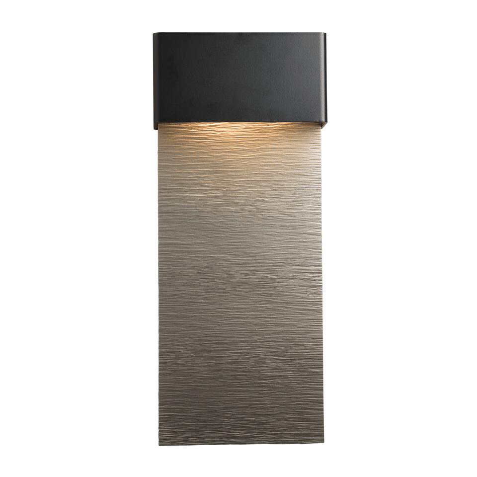 Stratum Large Dark Sky Friendly LED Outdoor Sconce - Coastal Black - Coastal Burnished Steel Accent by Hubbardton Forge