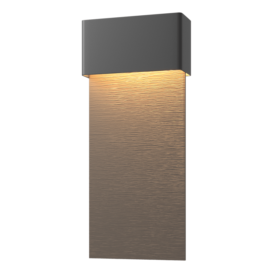 Stratum Large Dark Sky Friendly LED Outdoor Sconce - Coastal Black - Coastal Dark Smoke Accent by Hubbardton Forge