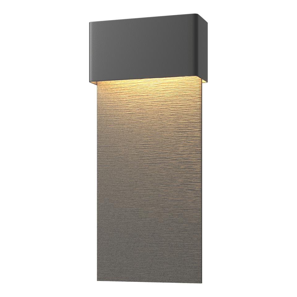 Stratum Large Dark Sky Friendly LED Outdoor Sconce - Coastal Black - Natural Iron Accent by Hubbardton Forge
