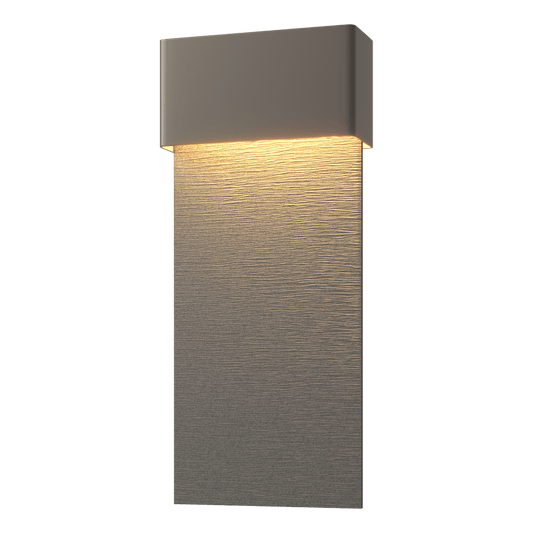 Stratum Large Dark Sky Friendly LED Outdoor Sconce - Coastal Dark Smoke - Natural Iron Accent by Hubbardton Forge
