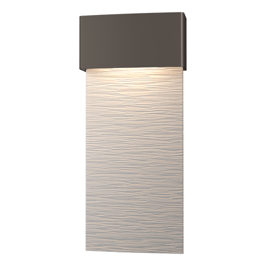 Stratum Large Dark Sky Friendly LED Outdoor Sconce - Coastal Dark Smoke - White Accent by Hubbardton Forge