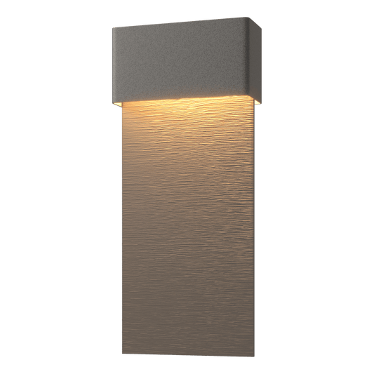 Stratum Large Dark Sky Friendly LED Outdoor Sconce - Natural Iron - Coastal Dark Smoke Accent by Hubbardton Forge