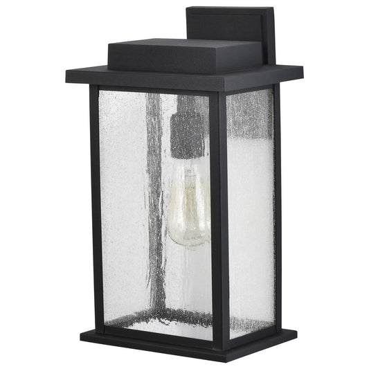 Sullivan - 1 Light Large Wall Lantern - Matte Black with Clear Seeded Glass - Satco 60-7376