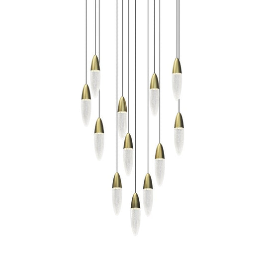 Sultana 12-Light Round Chandelier - Satin Brass by SONNEMAN