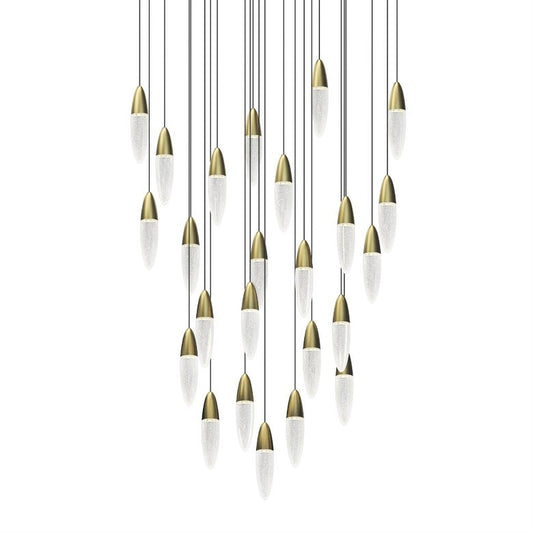 Sultana 24-Light Round Chandelier - Satin Brass by SONNEMAN