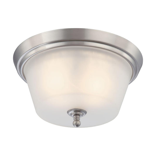 Surrey - 2 Light Flush Dome with Frosted Glass - Brushed Nickel Finish - Satco 60-4152