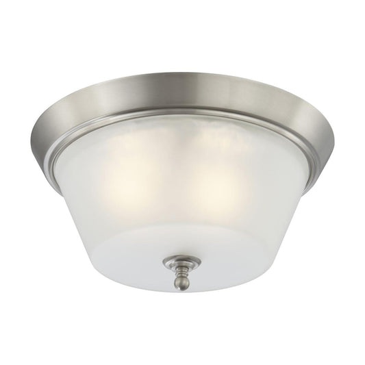 Surrey - 3 Light Flush Dome with Frosted Glass - Brushed Nickel Finish - Satco 60-4153